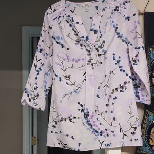 croft & barrow Lavender Floral Pintuck Tunic